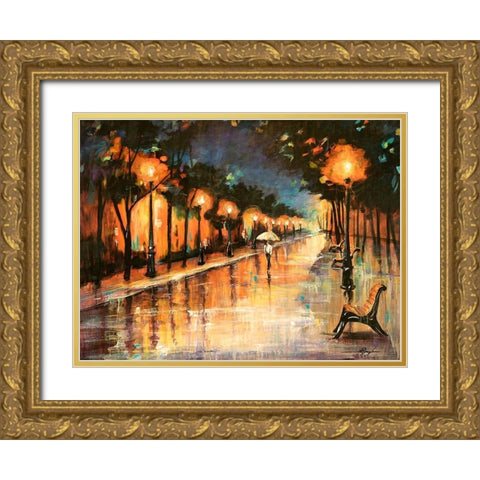 Halos In The Rain Gold Ornate Wood Framed Art Print with Double Matting by Douglass, Farrell