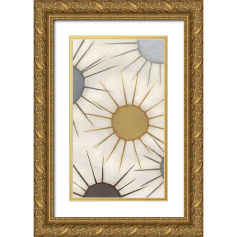 Starburst Triptych III Gold Ornate Wood Framed Art Print with Double Matting by Vess, June Erica
