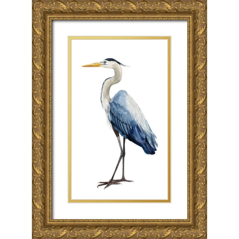 Seabird Heron I Gold Ornate Wood Framed Art Print with Double Matting by Popp, Grace