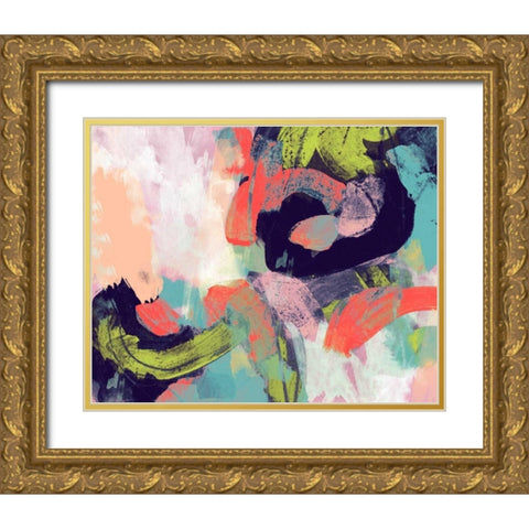 Vibrant Spring II Gold Ornate Wood Framed Art Print with Double Matting by Studio W