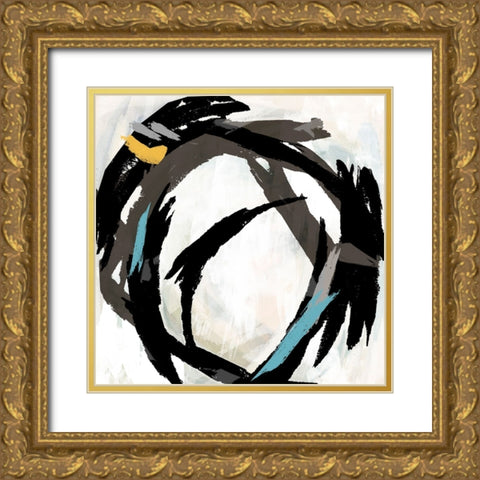 Radiant Round I Gold Ornate Wood Framed Art Print with Double Matting by Studio W
