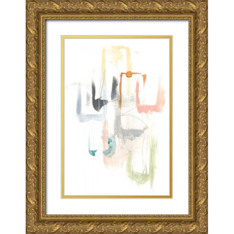 Pastel Windows I Gold Ornate Wood Framed Art Print with Double Matting by Vess, June Erica