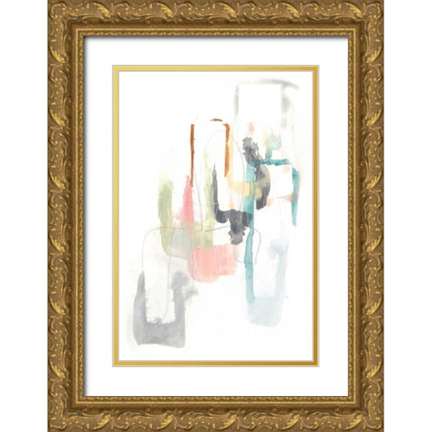 Pastel Windows II Gold Ornate Wood Framed Art Print with Double Matting by Vess, June Erica