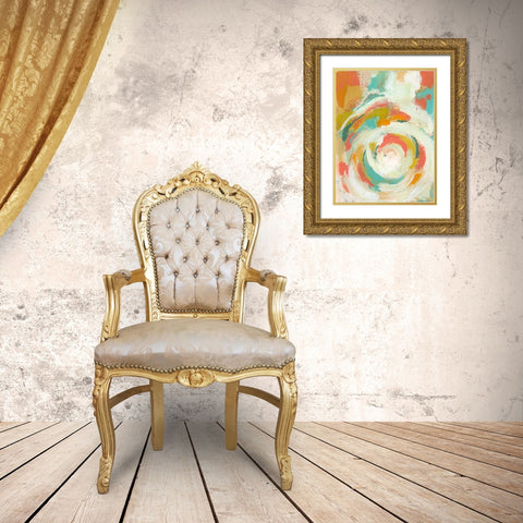 Pop Blossom II Gold Ornate Wood Framed Art Print with Double Matting by Zarris, Chariklia