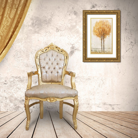 Falling Leaves I Gold Ornate Wood Framed Art Print with Double Matting by OToole, Tim