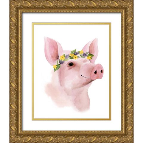 Precious Barnyard III Gold Ornate Wood Framed Art Print with Double Matting by Popp, Grace