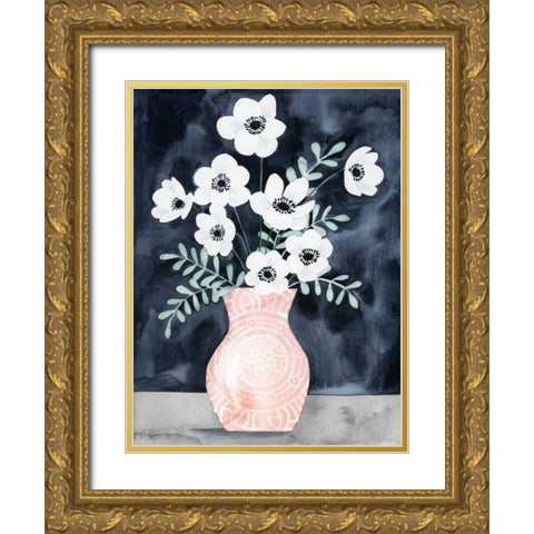 Nighttime Anemones I Gold Ornate Wood Framed Art Print with Double Matting by Popp, Grace