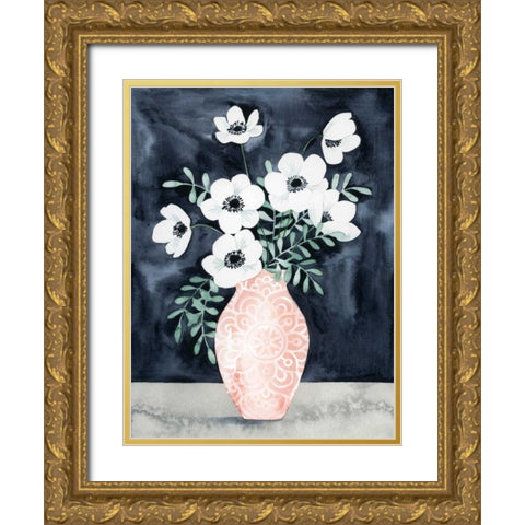 Nighttime Anemones II Gold Ornate Wood Framed Art Print with Double Matting by Popp, Grace
