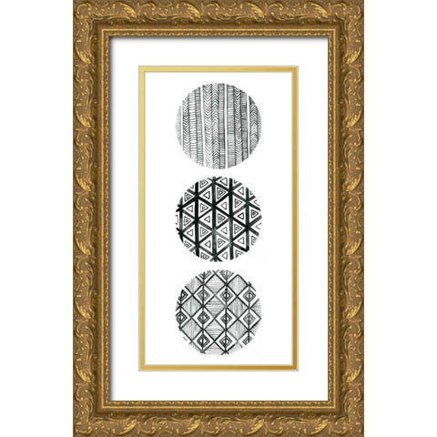 Tribal Pattern III Gold Ornate Wood Framed Art Print with Double Matting by Popp, Grace