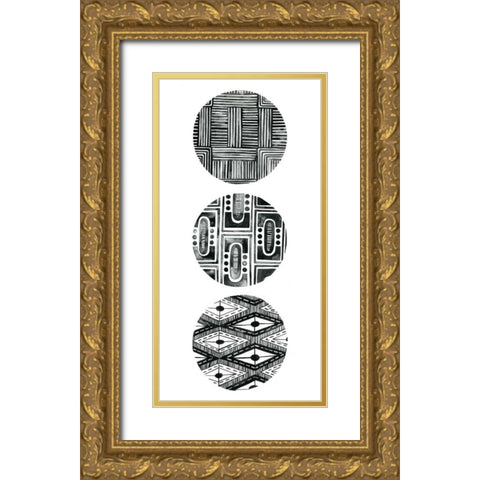 Tribal Pattern IV Gold Ornate Wood Framed Art Print with Double Matting by Popp, Grace