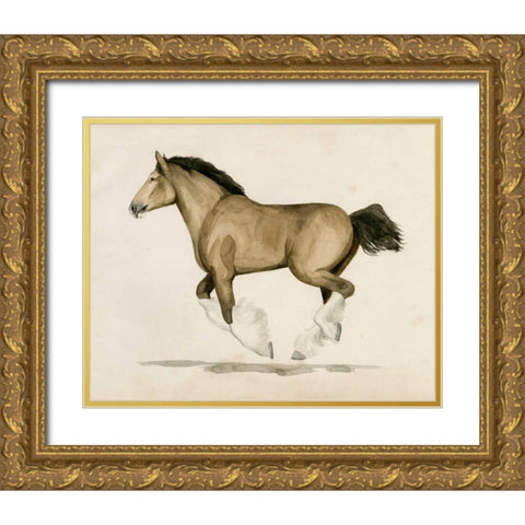 Clydesdale II Gold Ornate Wood Framed Art Print with Double Matting by Popp, Grace