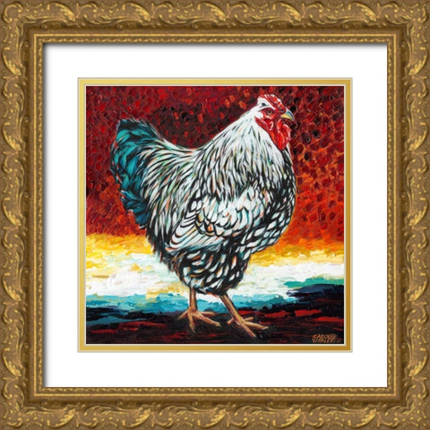 Fancy Chicken I Gold Ornate Wood Framed Art Print with Double Matting by Vitaletti, Carolee