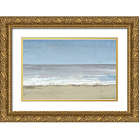 Beach Walking Day II Gold Ornate Wood Framed Art Print with Double Matting by OToole, Tim