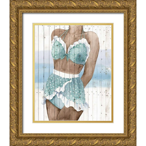 Bygone Bathers I Gold Ornate Wood Framed Art Print with Double Matting by Popp, Grace