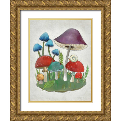 Mushroom Collection II Gold Ornate Wood Framed Art Print with Double Matting by Zarris, Chariklia