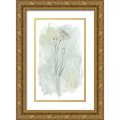 Stone Flower Study I Gold Ornate Wood Framed Art Print with Double Matting by Vess, June Erica