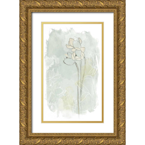 Stone Flower Study IV Gold Ornate Wood Framed Art Print with Double Matting by Vess, June Erica