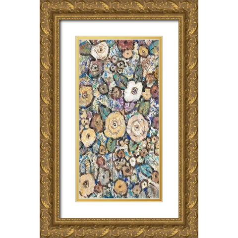 Decorative Flowers II Gold Ornate Wood Framed Art Print with Double Matting by OToole, Tim