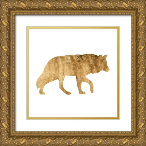 Brushed Gold Animals IV Gold Ornate Wood Framed Art Print with Double Matting by Popp, Grace