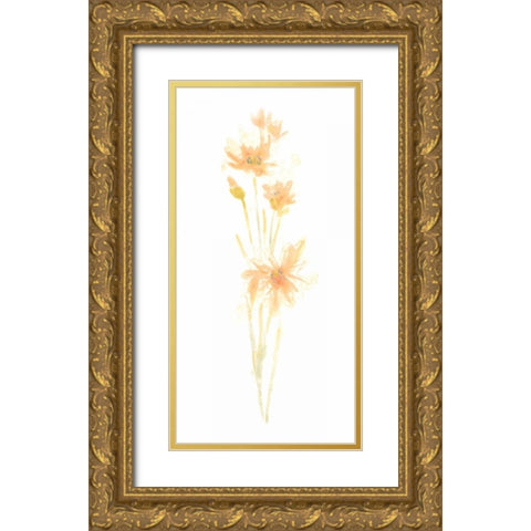 Bouquet Blush III Gold Ornate Wood Framed Art Print with Double Matting by Vess, June Erica