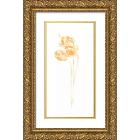 Bouquet Blush V Gold Ornate Wood Framed Art Print with Double Matting by Vess, June Erica