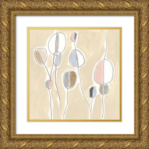 String Garden II Gold Ornate Wood Framed Art Print with Double Matting by Vess, June Erica