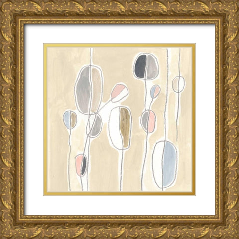String Garden III Gold Ornate Wood Framed Art Print with Double Matting by Vess, June Erica