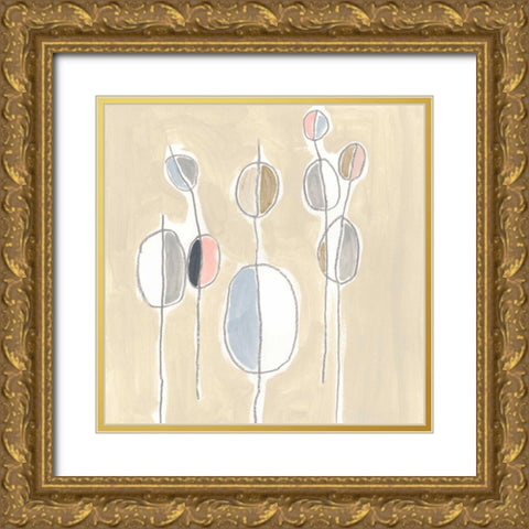 String Garden IV Gold Ornate Wood Framed Art Print with Double Matting by Vess, June Erica