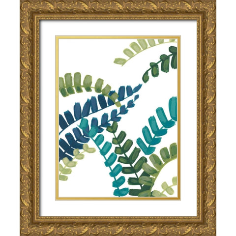 Tropical Thicket I Gold Ornate Wood Framed Art Print with Double Matting by Vess, June Erica