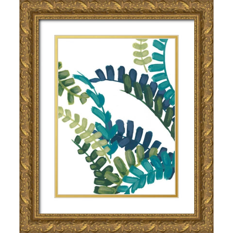 Tropical Thicket II Gold Ornate Wood Framed Art Print with Double Matting by Vess, June Erica