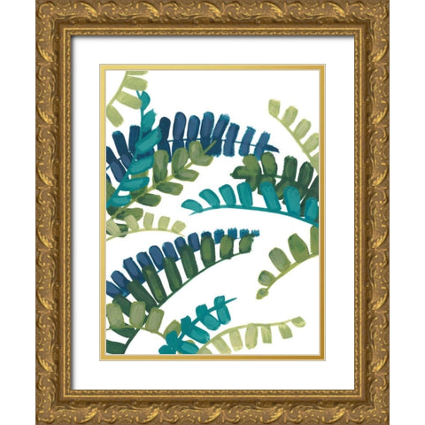 Tropical Thicket IV Gold Ornate Wood Framed Art Print with Double Matting by Vess, June Erica