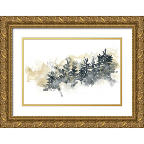 Misty Hillside II Gold Ornate Wood Framed Art Print with Double Matting by Vess, June Erica