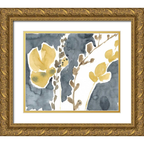 Branch Contours V Gold Ornate Wood Framed Art Print with Double Matting by Goldberger, Jennifer