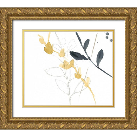 Branch Contours VII Gold Ornate Wood Framed Art Print with Double Matting by Goldberger, Jennifer