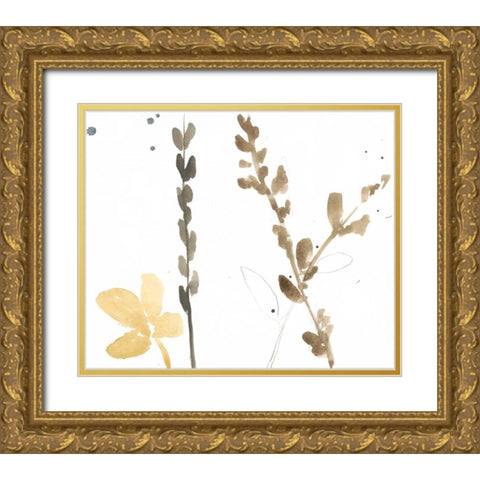 Branch Contours VIII Gold Ornate Wood Framed Art Print with Double Matting by Goldberger, Jennifer