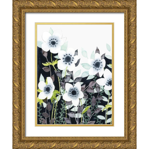 Night Foliage II Gold Ornate Wood Framed Art Print with Double Matting by Popp, Grace