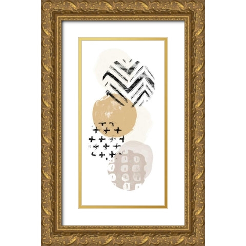Circular Synergy I Gold Ornate Wood Framed Art Print with Double Matting by Vess, June Erica