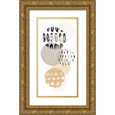 Circular Synergy III Gold Ornate Wood Framed Art Print with Double Matting by Vess, June Erica