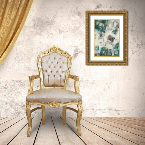Jigsaw I Gold Ornate Wood Framed Art Print with Double Matting by Crawford, Beverly