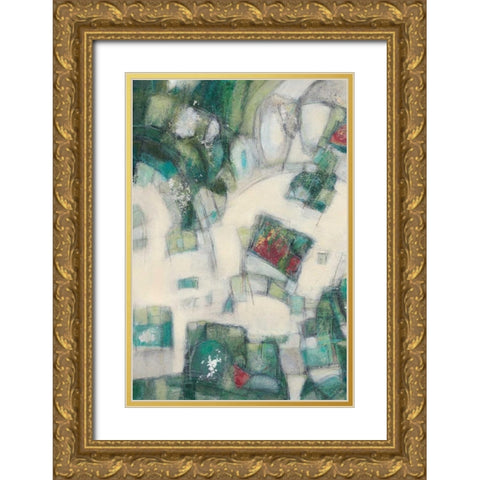 Jigsaw I Gold Ornate Wood Framed Art Print with Double Matting by Crawford, Beverly