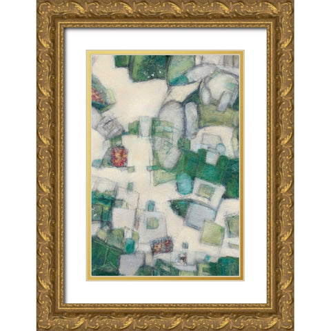 Jigsaw II Gold Ornate Wood Framed Art Print with Double Matting by Crawford, Beverly