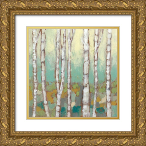 Kaleidoscope Birches I Gold Ornate Wood Framed Art Print with Double Matting by Goldberger, Jennifer