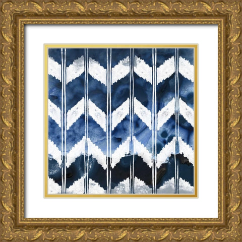 Indigo Impression I Gold Ornate Wood Framed Art Print with Double Matting by Vess, June Erica