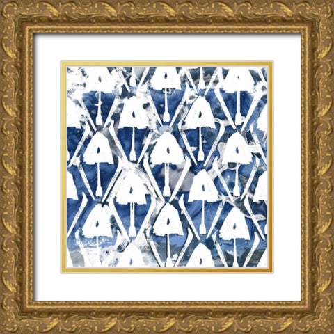 Indigo Impression VI Gold Ornate Wood Framed Art Print with Double Matting by Vess, June Erica