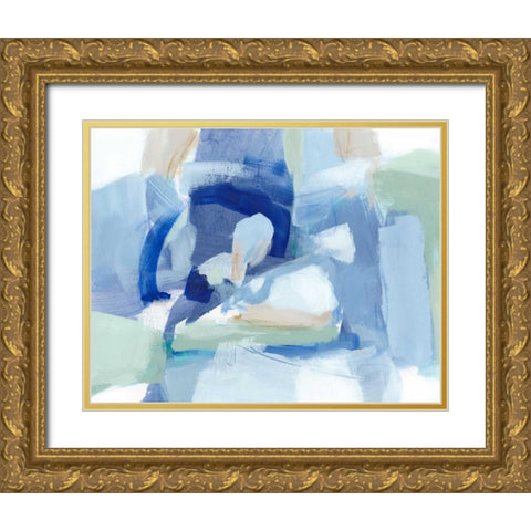 Blue Formation I Gold Ornate Wood Framed Art Print with Double Matting by Long, Christina