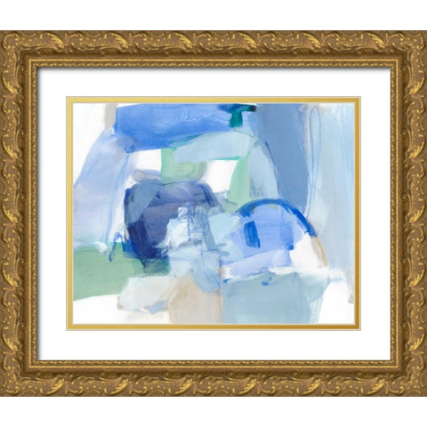 Blue Formation II Gold Ornate Wood Framed Art Print with Double Matting by Long, Christina