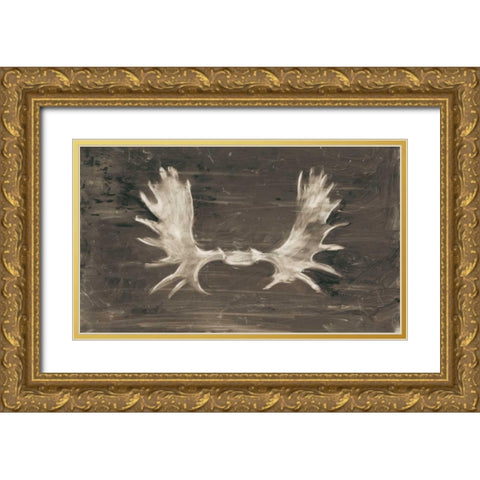 Rustic Moose Mount I Gold Ornate Wood Framed Art Print with Double Matting by Harper, Ethan