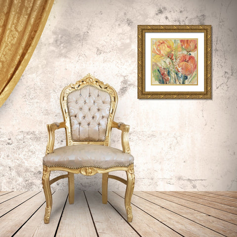 Spring Tulip Array I Gold Ornate Wood Framed Art Print with Double Matting by OToole, Tim