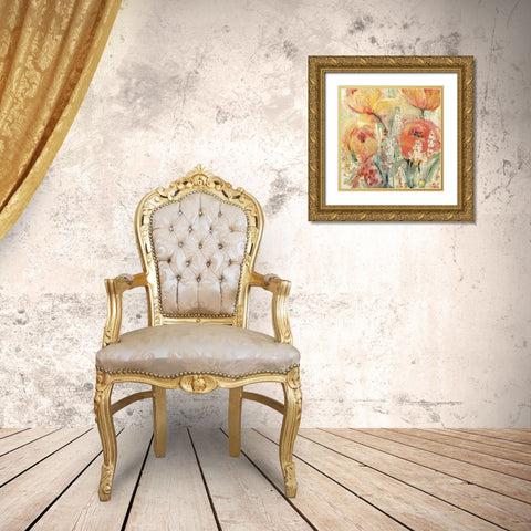 Spring Tulip Array II Gold Ornate Wood Framed Art Print with Double Matting by OToole, Tim