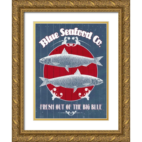 Seafood Co. IV Gold Ornate Wood Framed Art Print with Double Matting by Popp, Grace